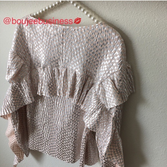 ZARA Metallic Top with Ruffles - Picture 4 of 8